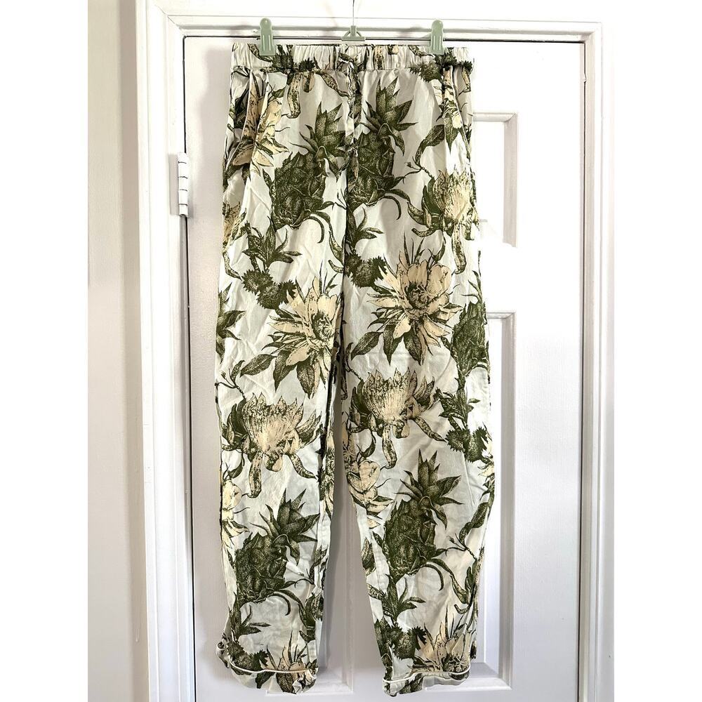 DESMOND & DEMPSEY Night Bloom-print Pyjama Pajama Pants Floral Cottagecore Sz S - Picture 3 of 8